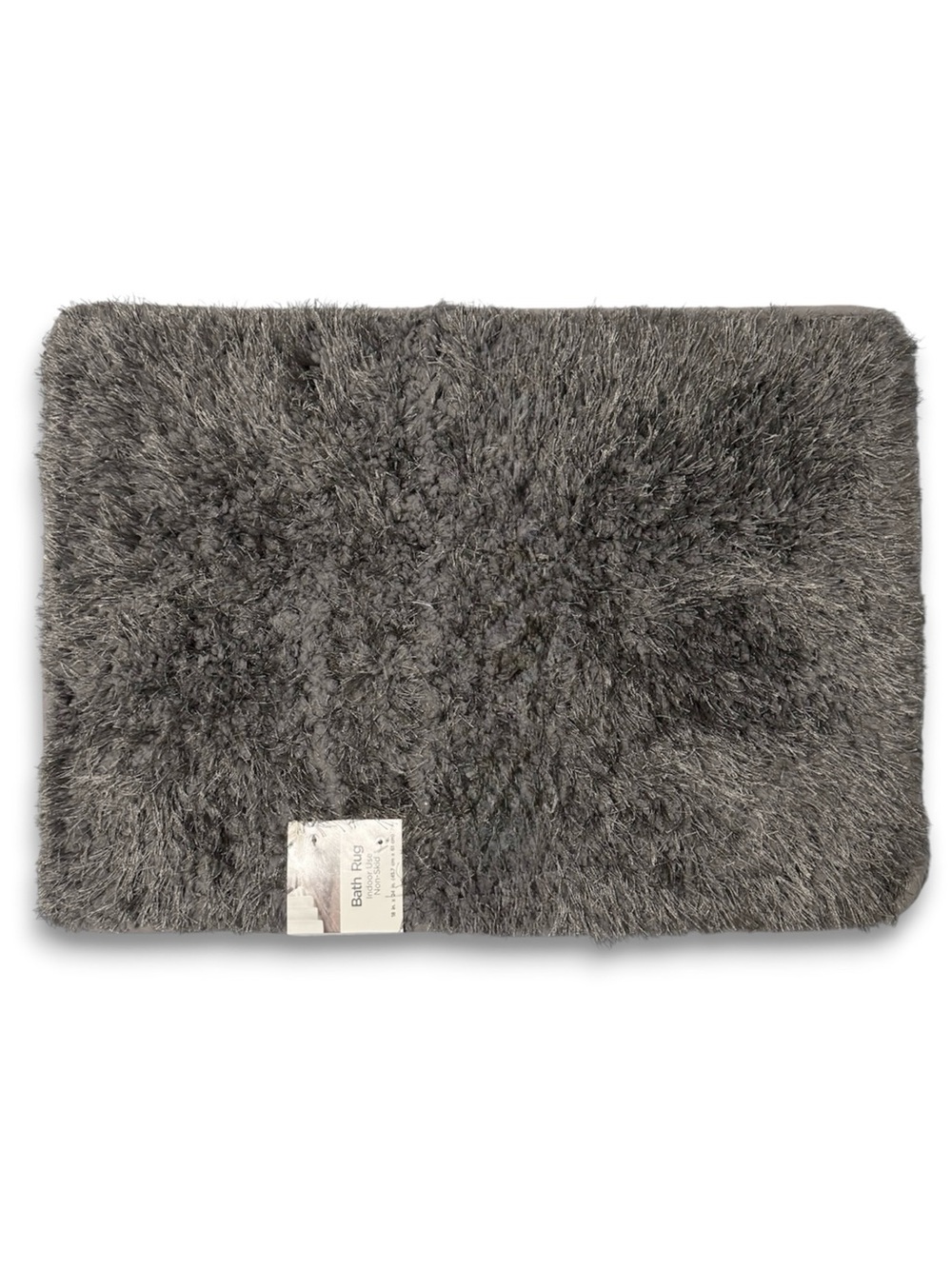 Nedia Home Shag Bath Rug Non-Skid Microfiber Dark Gray 18 x 24 NWT